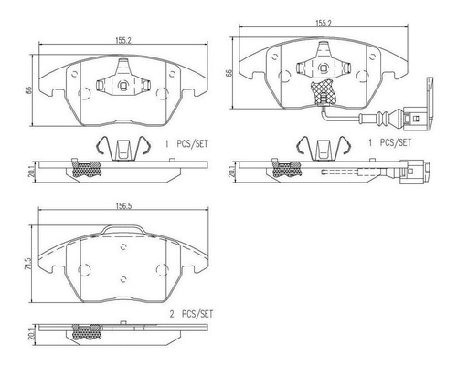 Imagen 2 de 4 de Balatas Brembo (d) Vw Bora Gti Mk5 Leon Mk2 06-15 Audi A3 8p