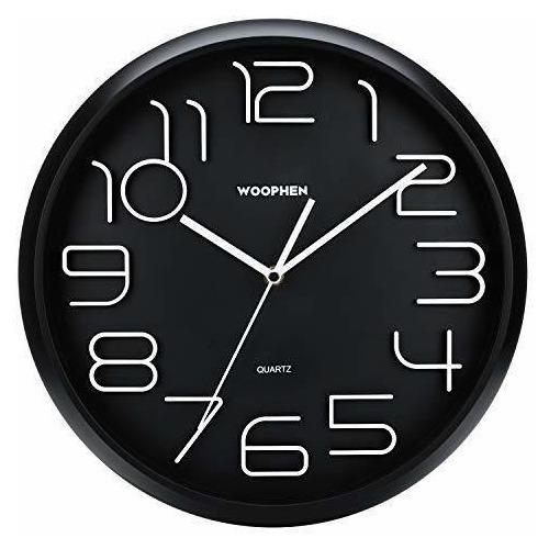 Woophen - Reloj De Pared De 13 Pulgadas, Fácil De Leer, Con 