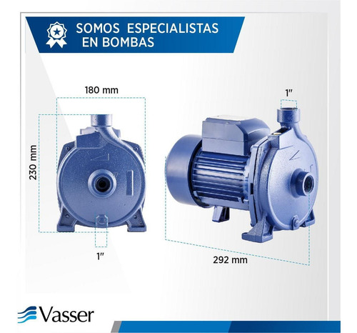 Imagen 5 de 9 de Bomba Centrifuga Motorarg Linea Vasser Qc150 1,5hp Eleva 32m
