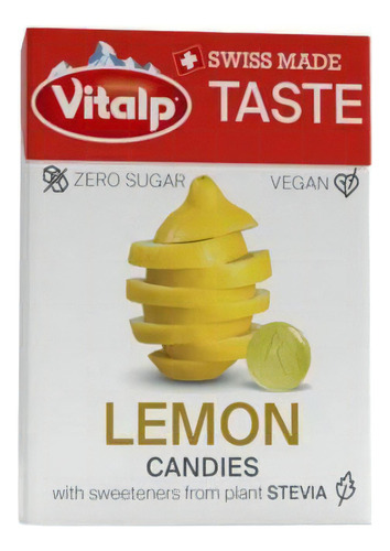 Bala Vitalp Lemon Sabor Limão Sem Açúcar Tipo Halter 25g