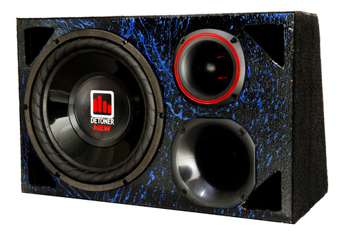 Caixa Trio Carro Detoner 12 Preto + Modulo Taramps Tl 1500