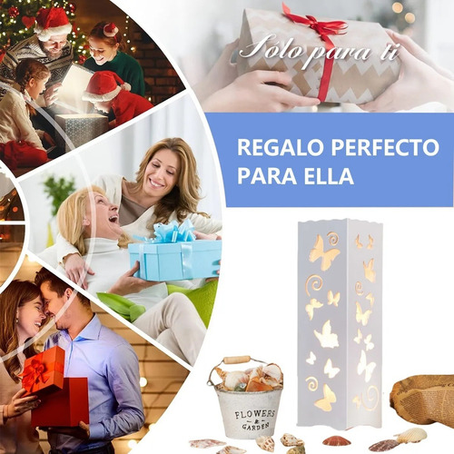 Lámpara De Mesa Decorativa Con Forma De Estrella Y Mariposa Mariposa Blanca