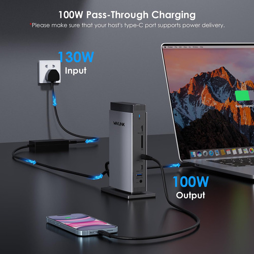 Wavlink - Estación De Acoplamiento Universal Con Triple Visualización Usb-c
