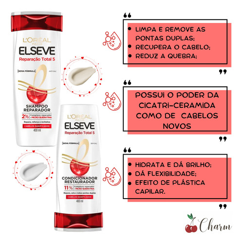 Kit Shampoo E Condicionador Elseve Reparação Total Mascara