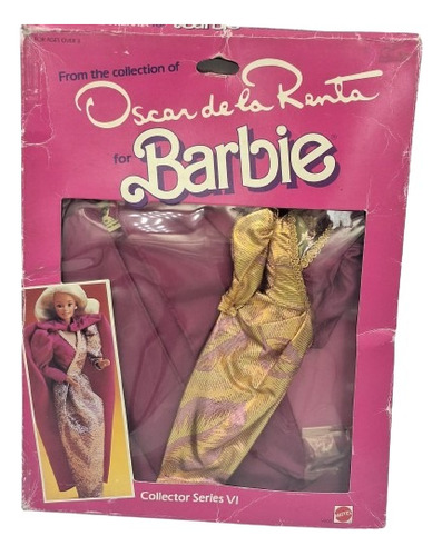 Barbie Cartela Oscar De La Renta Vinho 1985 Antiga 80 90 