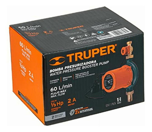 Truper Pre-1/3, Bomba Presurizadora, 1/3 Hp