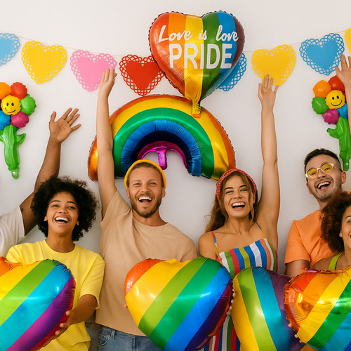Combo Globos Lgbtq Pride Love Multicolor Deco Pack Fiesta Colorido Lgbtq