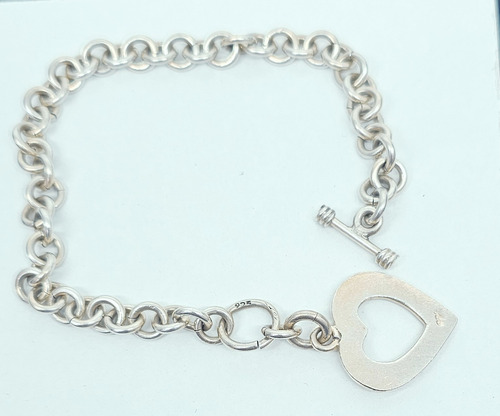 Pulsera De Plata 925corazon 21.8 Grs Plateado 15.24 Cm 53.34 Cm (Usado)