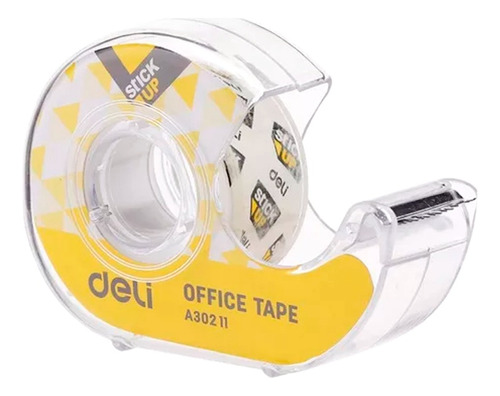 Cinta Cristal Con Portarollo Deli Office Tape 18mm X 7,62mtr