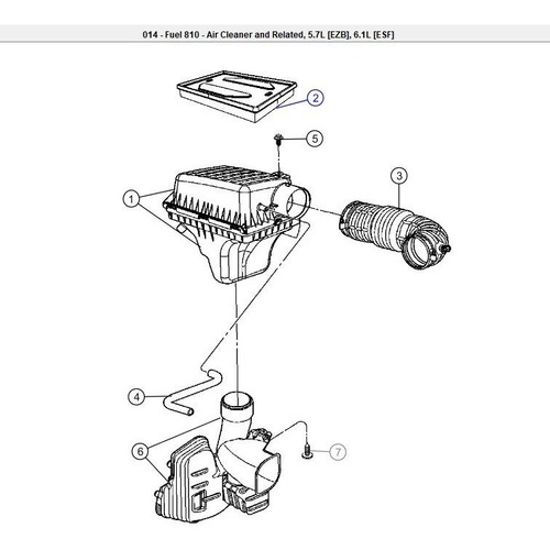 Imagen 5 de 7 de Filtro De Aire Mopar Dodge Challenger 5.7l-6.1l 2008-2010