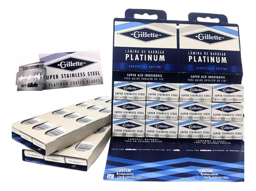 Lâmina De Barbear Gillette Platinum - 1 Cartela C/60 Un