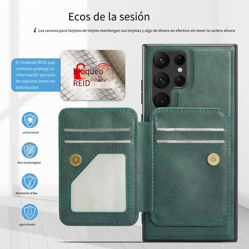 Funda Para Samsung Galaxy S25 S25 Plus S25 Ultra Magsafe Wallet Con Ranuras De Piel Para Tarjetas Y Soporte Magnético