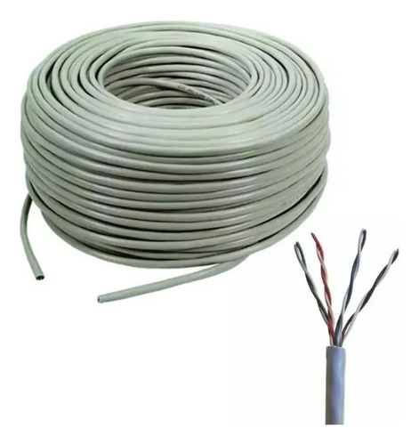 Bobina Rollo Cable Red Utp Cat 6e Interior Mas Mtrs Calidad