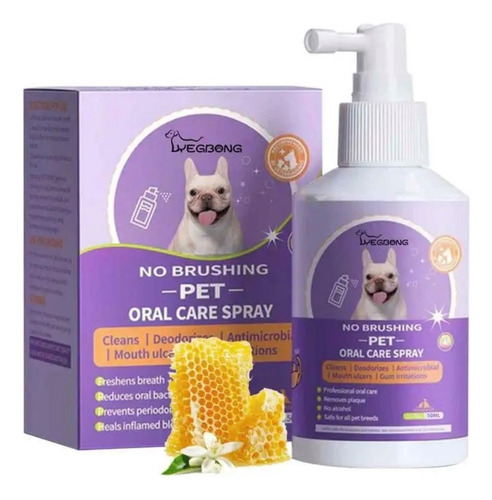 Spray Limpieza Dental- Sarro- Mal Aliento Para Mascotas 50ml