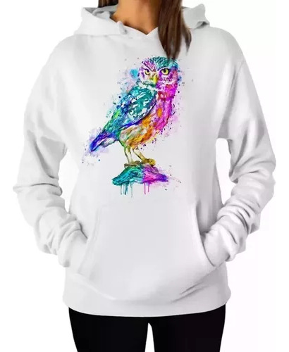 Buzo Canguro Buho Owl Mistico Colores Lgbt Unisex