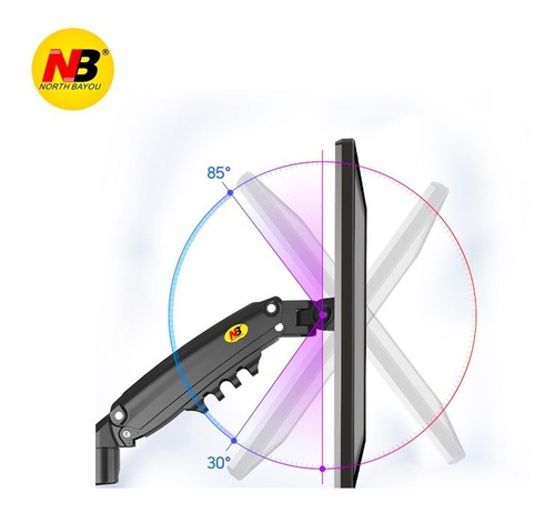 Imagen 4 de 9 de Soporte Ergonómico Monitor De Hasta 9kg (17 27) Con Tubo