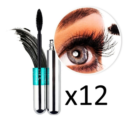 Mascara Pestañas 4d Rimel Volumin Fibras De Seda X 12 Unid.