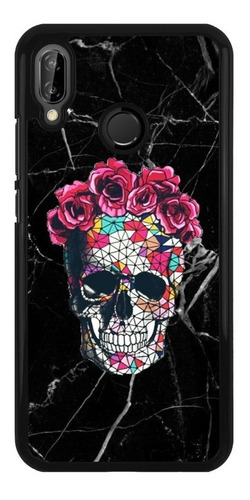 Funda Protector Para Huawei Calavera Frida Kahlo Marmol 