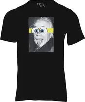 Comprar Playera Negra Albert Einstein Con Ojos De Bob Esponja.