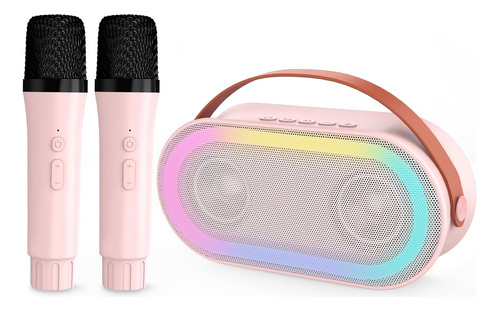 Mini Máquina De Karaoke Para Niños Con 2 Micrófonos Inalámbr
