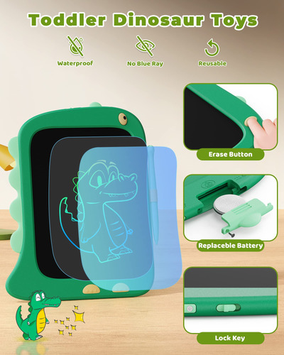 Tableta De Escritura Lcd Con Forma De Dinosaurio Kokodi Para
