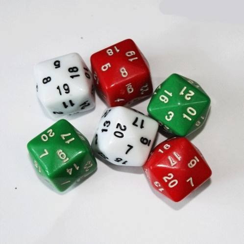 Juego Dados 20 Caras  6 Und Dado Juego Rol Mesa Poliédricos