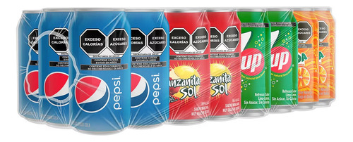 Refresco Pepsi Mix Surtido 10 Piezas De 237 Ml C/u