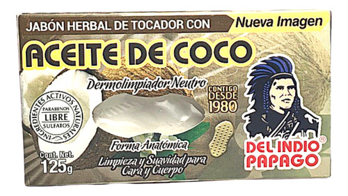 Jabón De Aceite De Coco Del Indio Papago 125g