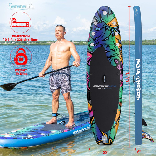 Tabla Inflable De Remo Antideslizante Con Paleta Y Accesorio