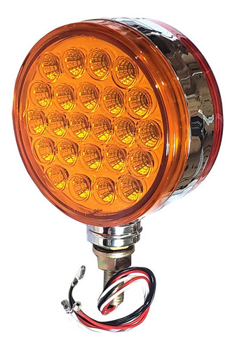 Faro Led Doble Faz Redondo 12-24v 10cm Ambar Rojo