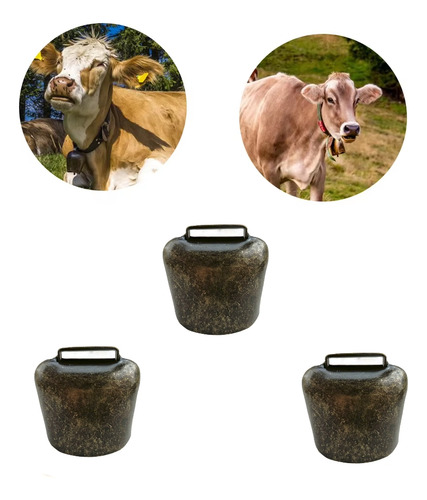 Pack X3 Campanas De Pastoreo Cascabel Ganado Cobre Muy Util
