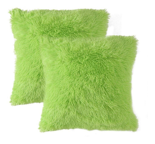 Fundas Kit X 2 Para Cojín Decorativos Peluche Peludos 