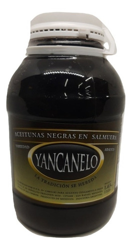 Aceitunas Negras En  Salmuera Yancanelo 1 Kg.