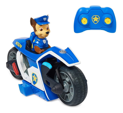 Paw Patrol, Chase Rc. Motocicleta A Control Remoto Color Azul
