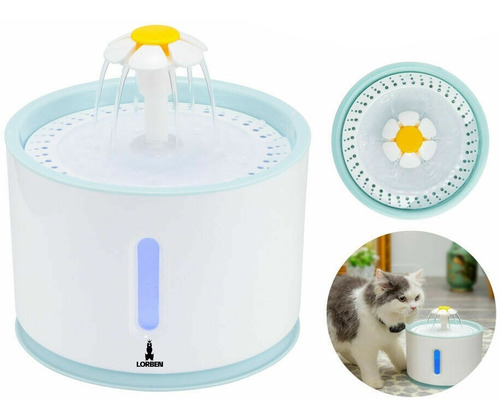 Bebedouro Fonte Led Usb Lorben 2,4 L Gato Cão Pets Filtro Cor Branco Não se aplica