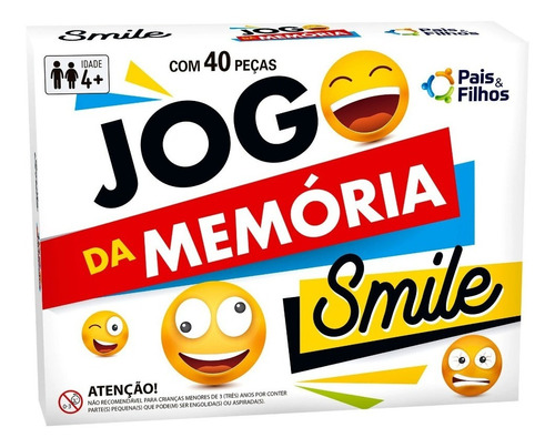 Jogo Da Memória Smile 40 Peças Criança Iantil Educativo