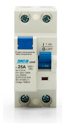 Interruptor Diferencial 2x25a 6k Sica