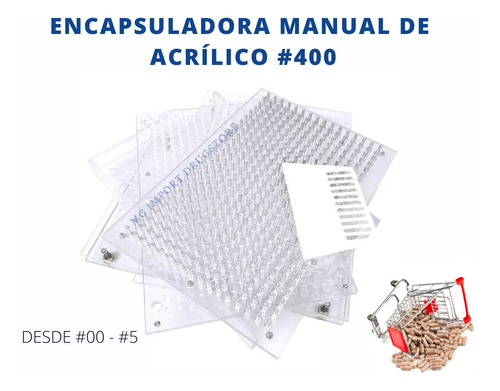 Encapsuladora Manual Acrílico #0 De 400 Cápsulas