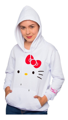 Hoodies Blanco De Mujer Hello Kitty