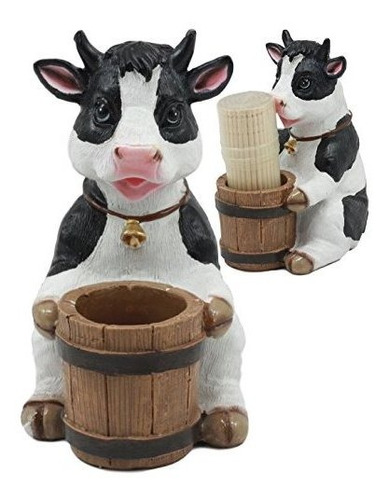 Vaca Ebros Country Farm Bovina Con Bell Collar Sostiene Un S