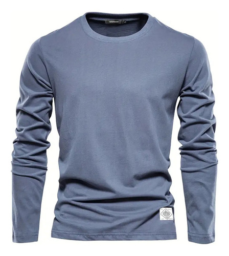 Playeras Hombres Casual Deportiva Cuello Redondo Manga Larga