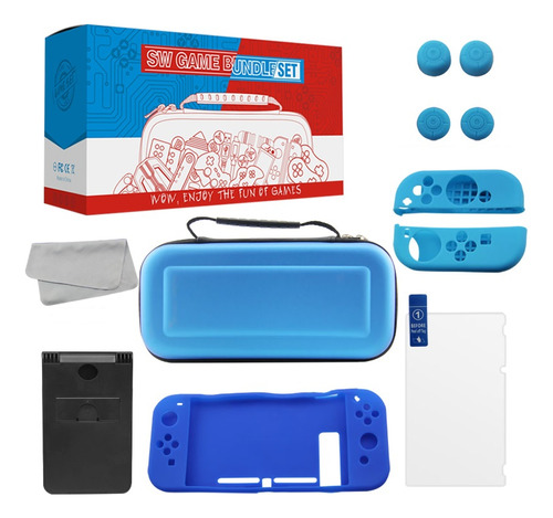 Kit Proteção Para Nintendo Switch 10 Em 1 Case Capa Película