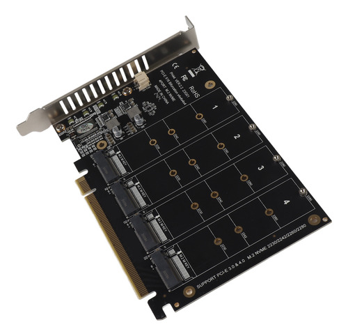 Tarjeta De Adaptador 4 Puerto M.2 Nvme Ssd A Pcie X16 M Key