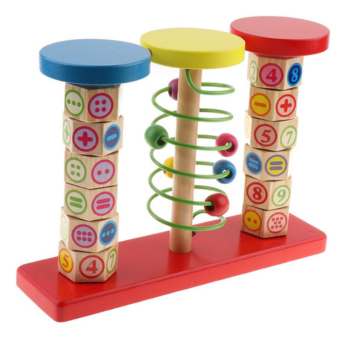 Rack De Madera Computacional Verticle Puzzle Abacus Niños