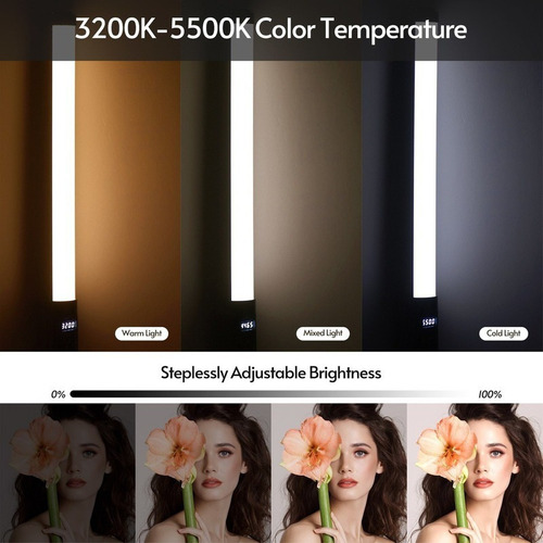 3200k-5500k Rgb Tubo Luz Led Video Luz Portátil Varita