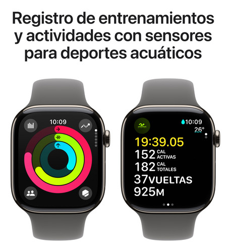 Apple Watch S10 Gps+cell 42mm De Titanio Nat-gris S/m Natural Correa Deportiva Gris Piedra Titanio/natural