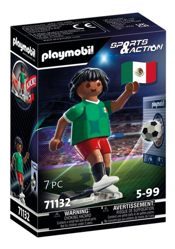 Juego Playmobil Sports & Action Jugador De Fútbol México 7 Piezas 3+