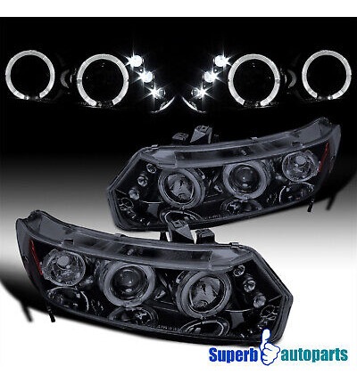 Fits 2006-2011 Honda Civic 2dr Led Halo Projector Headli Zzj