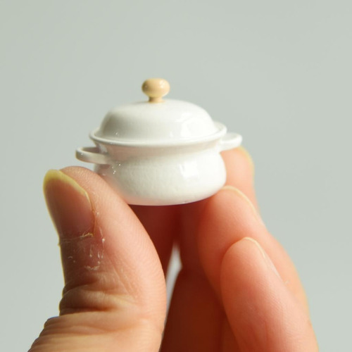 Imagen 2 de 8 de Casa De Muñecas Miniatura Estofado Olla Mini Olla De Sopa