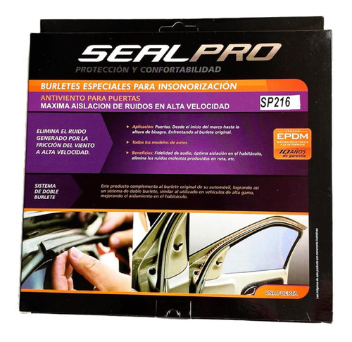 Burlete Adhesivo Insonorización Sentra Sealpro Por Unidad